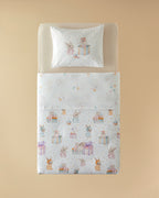 Pretty Bunny Cotton Baby Duvet Cover Set 100x150 cm - Powder