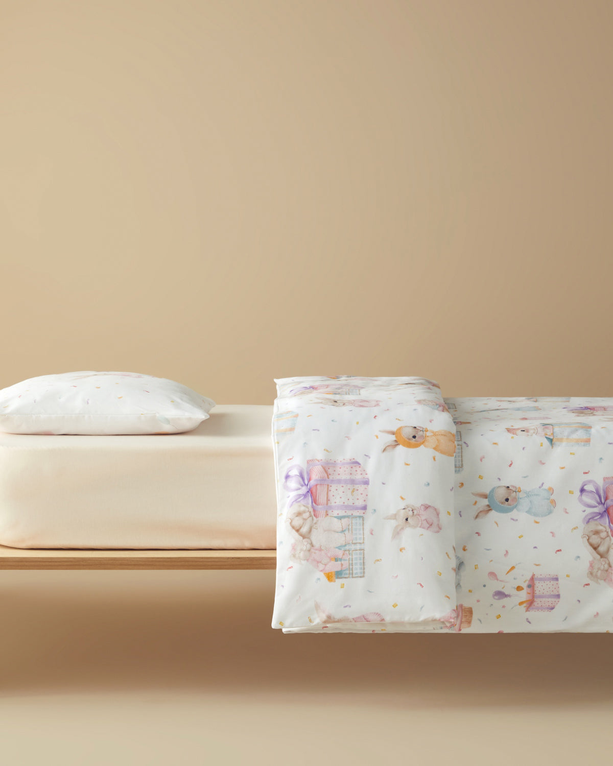 Pretty Bunny Cotton Baby Duvet Cover Set 100x150 cm - Blue (view 2)