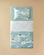 Funny Animals Cotton Baby Duvet Cover Set 100x150 cm Green