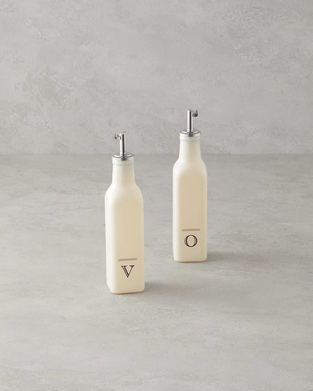 Glass 2 pcs Oil Bottle 250 ml Cream (view 2)