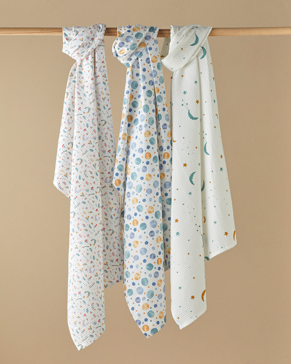 Sparkle Night Cotton Baby Summer Blanket 100x150 cm Celadon (view 3)