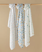 Sparkle Night Cotton Baby Summer Blanket 100x150 cm Celadon (view 3)