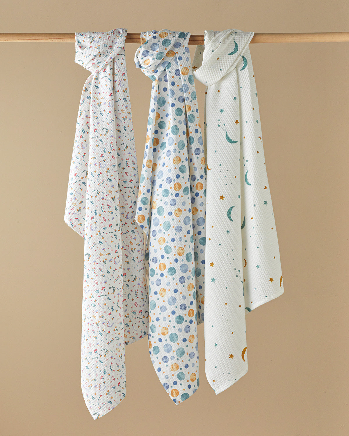 Sparkle Night Cotton Baby Summer Blanket 100x150 cm Celadon (view 3)