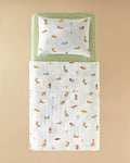 Sweety Dogs Cotton Single Size Kids Summer Blanket Set 150x220 cm Brown