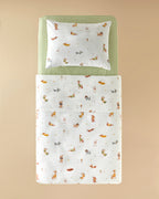 Sweety Dogs Cotton Single Size Kids Summer Blanket Set 150x220 cm Brown