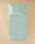 Cotton Single Size Kids Fitted Sheet Set 100x200 cm - Green