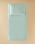 Cotton Single Size Kids Fitted Sheet Set 100x200 cm - Green