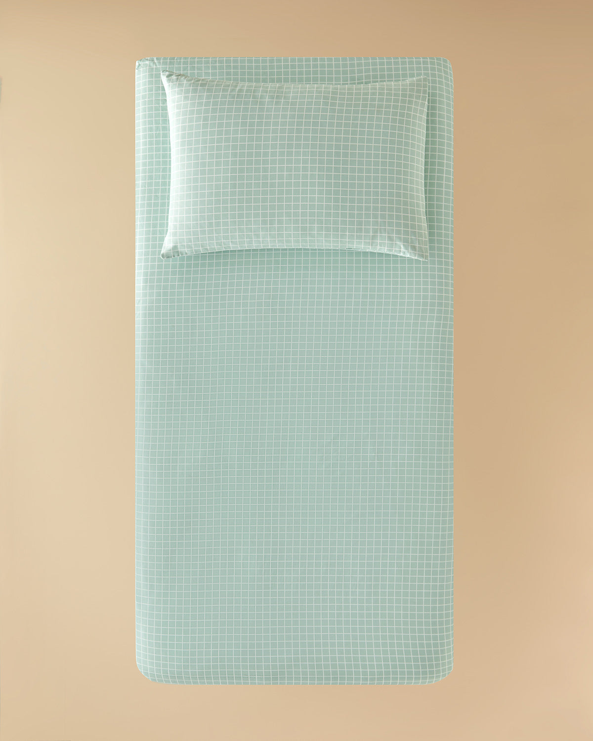 Cotton Single Size Kids Fitted Sheet Set 100x200 cm - Green