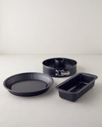 Patisserie Carbon Steel Classical 4 pcs Cake Mold 25x26x26x28 cm Black