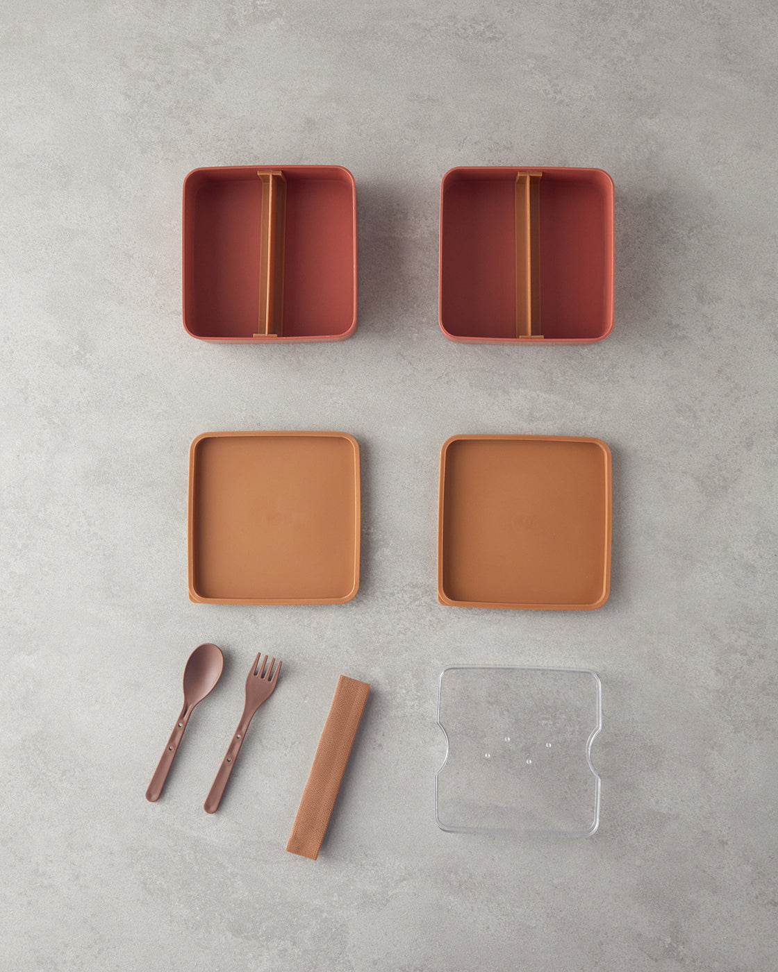 Mezaluna Plastic 2-Tier Lunch Box 710 ml+710 ml Orange (view 2)
