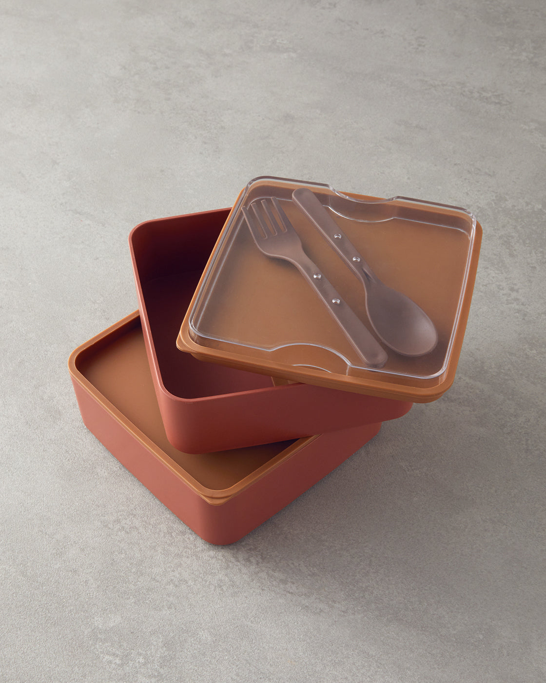 Mezaluna Plastic 2-Tier Lunch Box 710 ml+710 ml Orange (view 3)