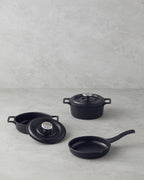 Tiny Taste Cast Aluminum Mini Pot Set 14x14x14 cm Black