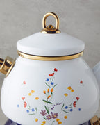 Floral Symphony Enamel Mini Tea Pot Cobalt Blue - 1.1 Liter + 2.3 Liter (view 2)