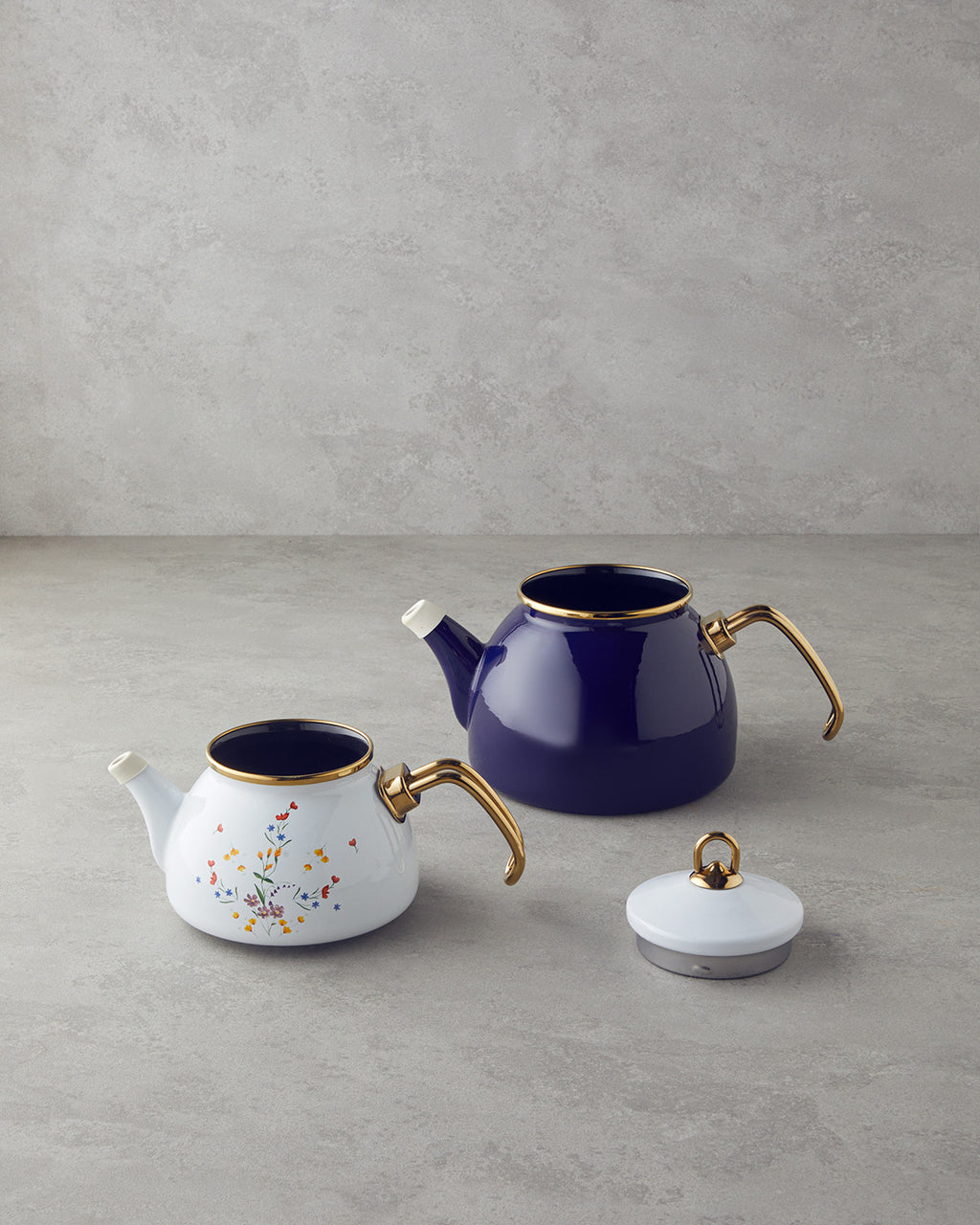 Floral Symphony Enamel Mini Tea Pot Cobalt Blue (view 4)