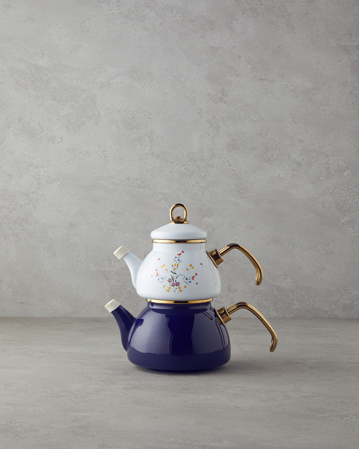 Floral Symphony Enamel Mini Tea Pot Cobalt Blue (view 5)