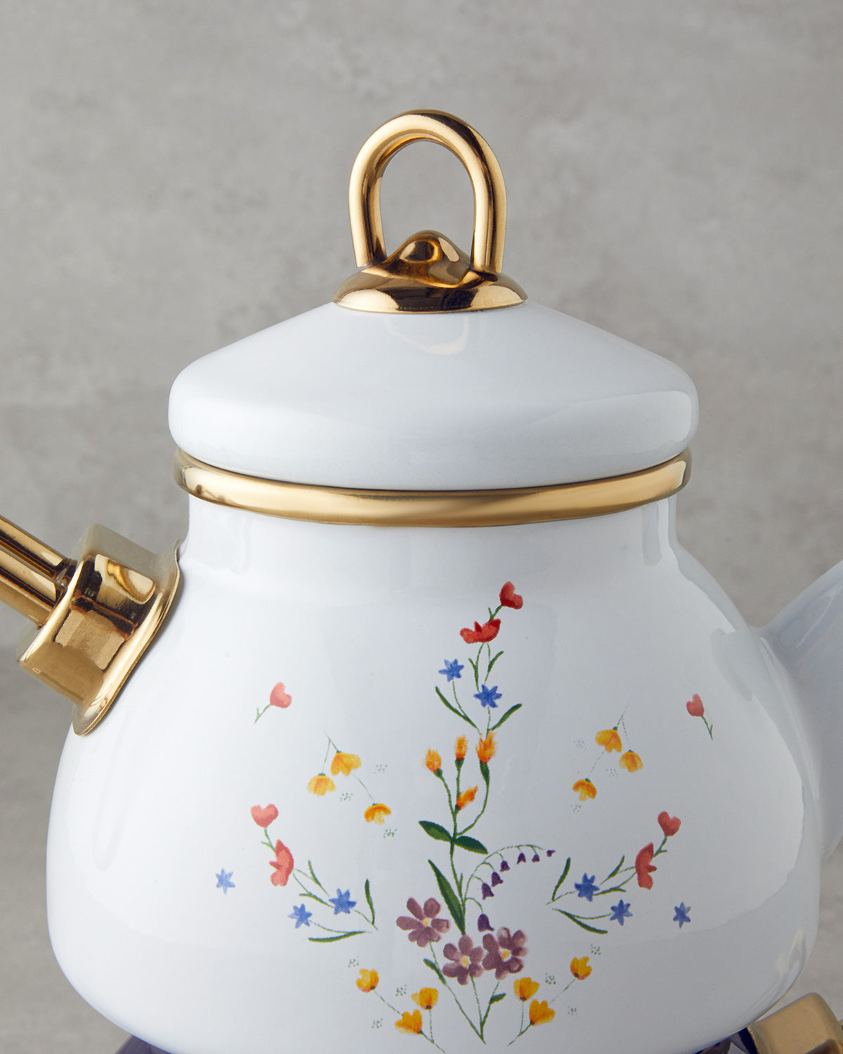 Floral Symphony Enamel Mini Tea Pot Cobalt Blue (view 6)
