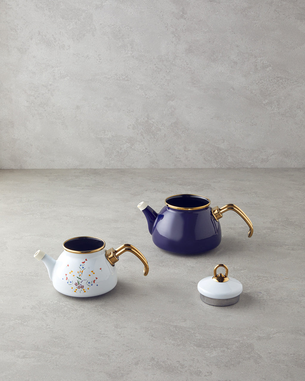 Floral Symphony Enamel Mini Tea Pot Cobalt Blue (view 8)