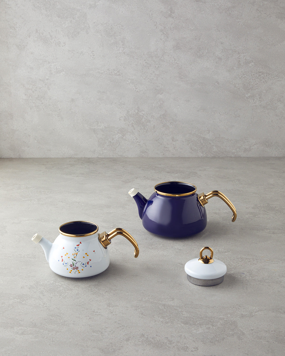 Floral Symphony Enamel Mini Tea Pot Cobalt Blue (view 8)