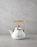 Enamel Tea Pot 2 Litre White