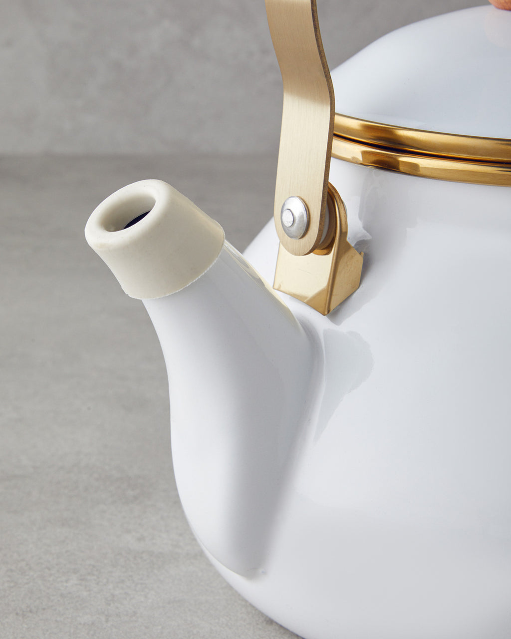 Enamel Tea Pot 2 Litre White (view 2)