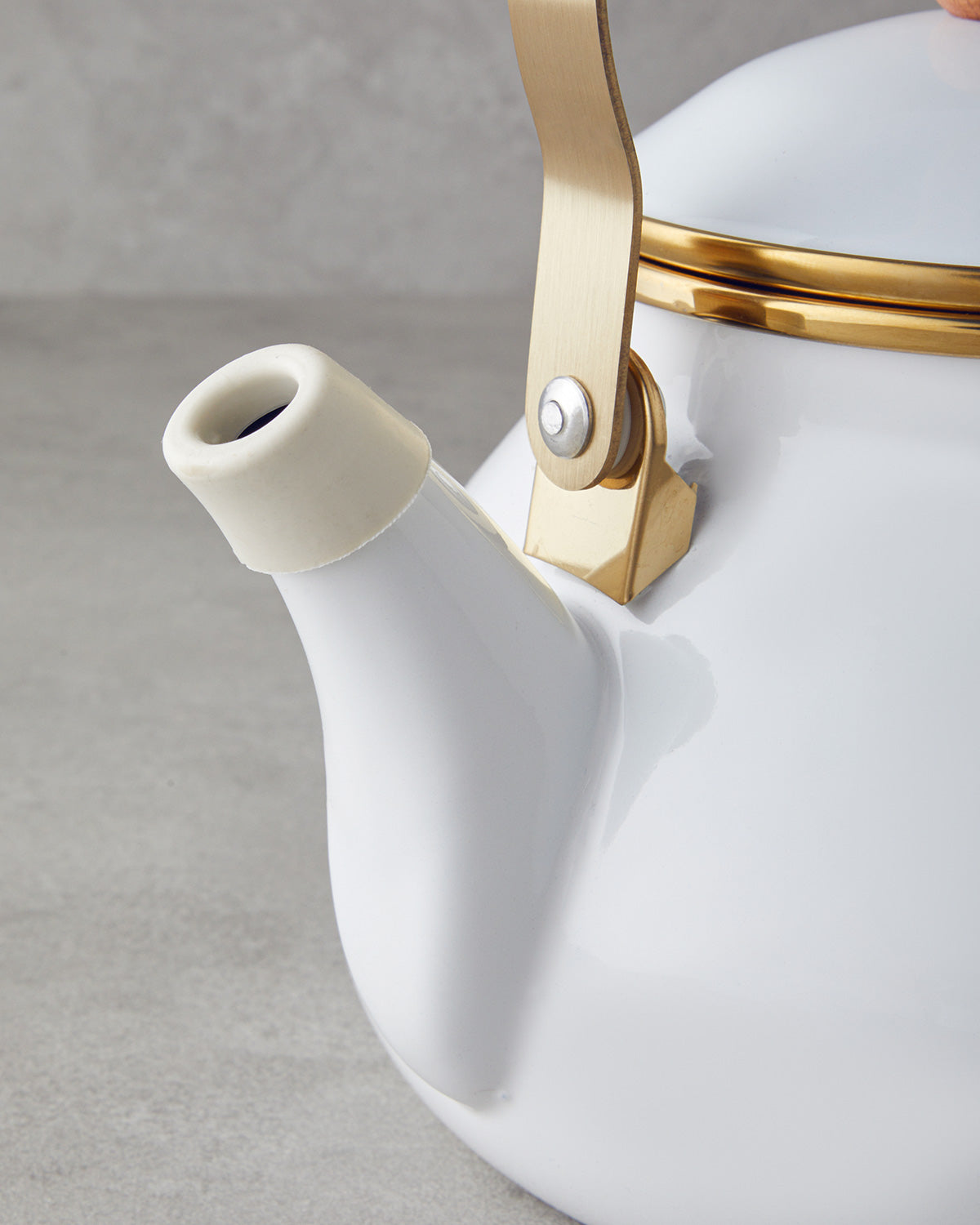 Enamel Tea Pot 2 Litre White (view 2)
