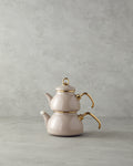 Perro Enamel Mini Tea Pot Beige - 0.50 L + 1.1 L