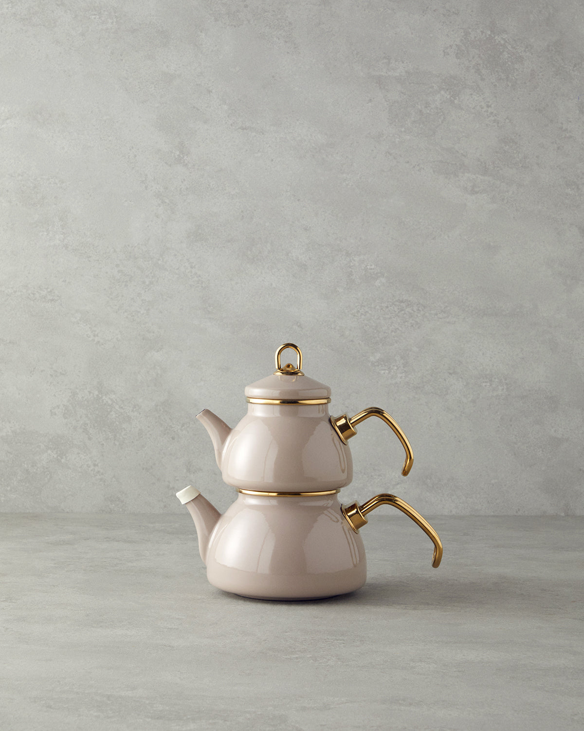 Perro Enamel Mini Tea Pot Beige - 0.50 L + 1.1 L