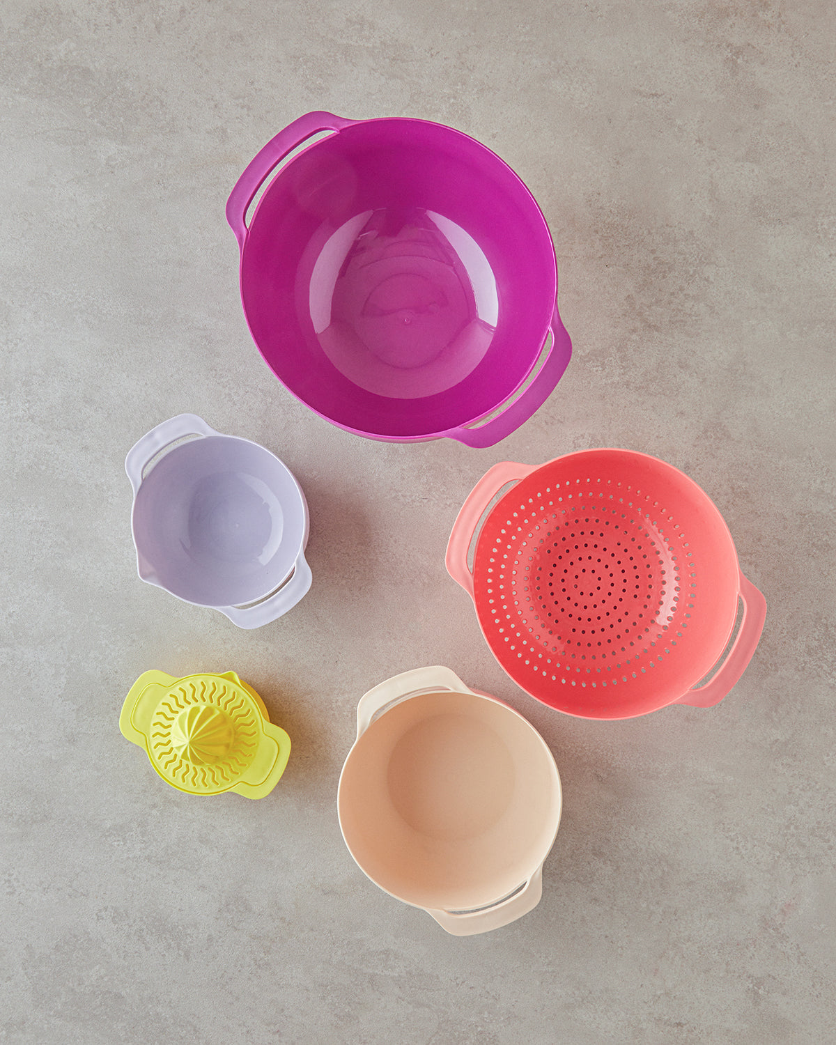 Mix Me Plastic 5 Pieces Mixing Bowl 32 cm Colored