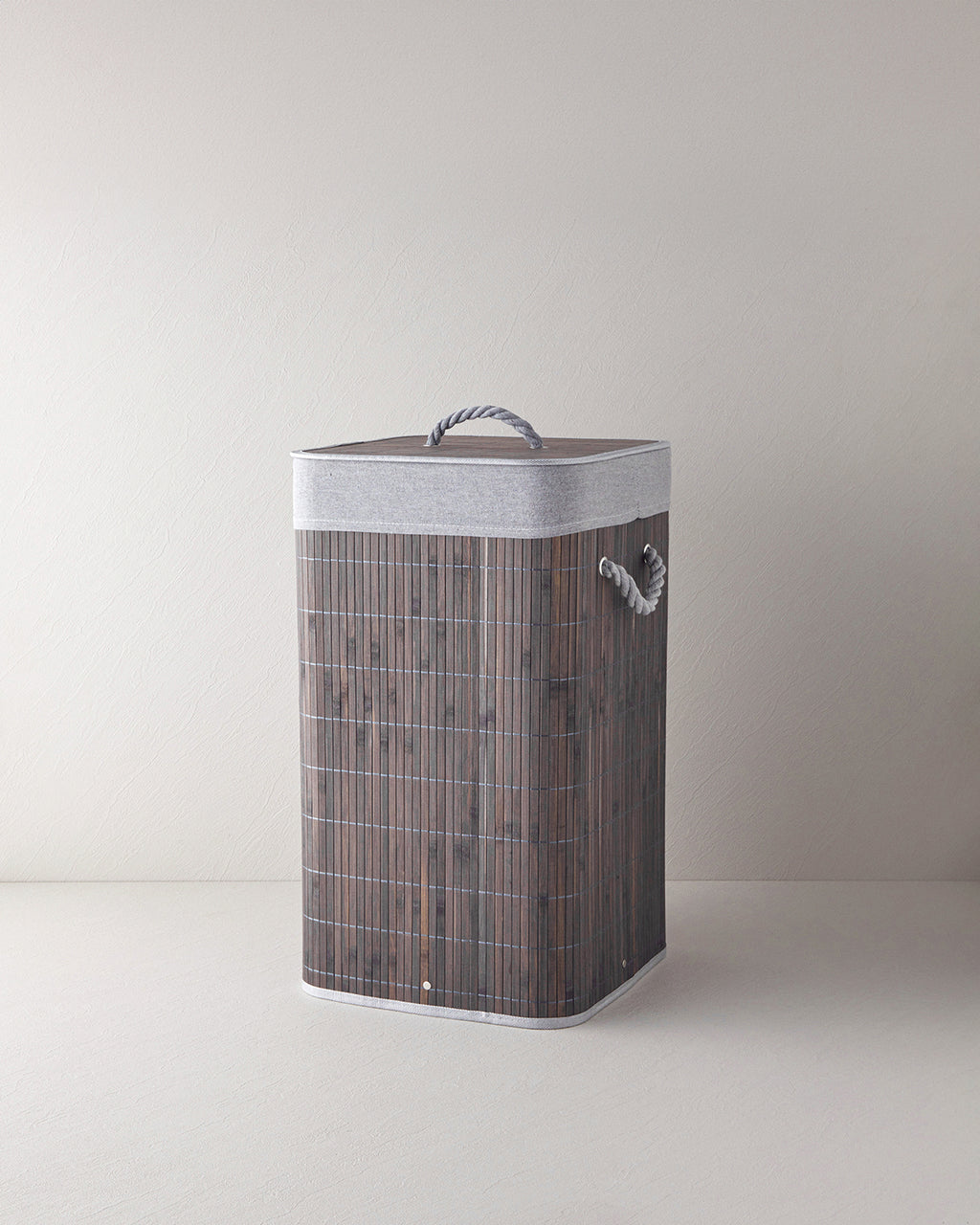 Selina Bamboo Laundry Basket 35x35x60 cm Anthracite (view 2)