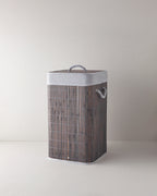 Selina Bamboo Laundry Basket 35x35x60 cm Anthracite (view 2)