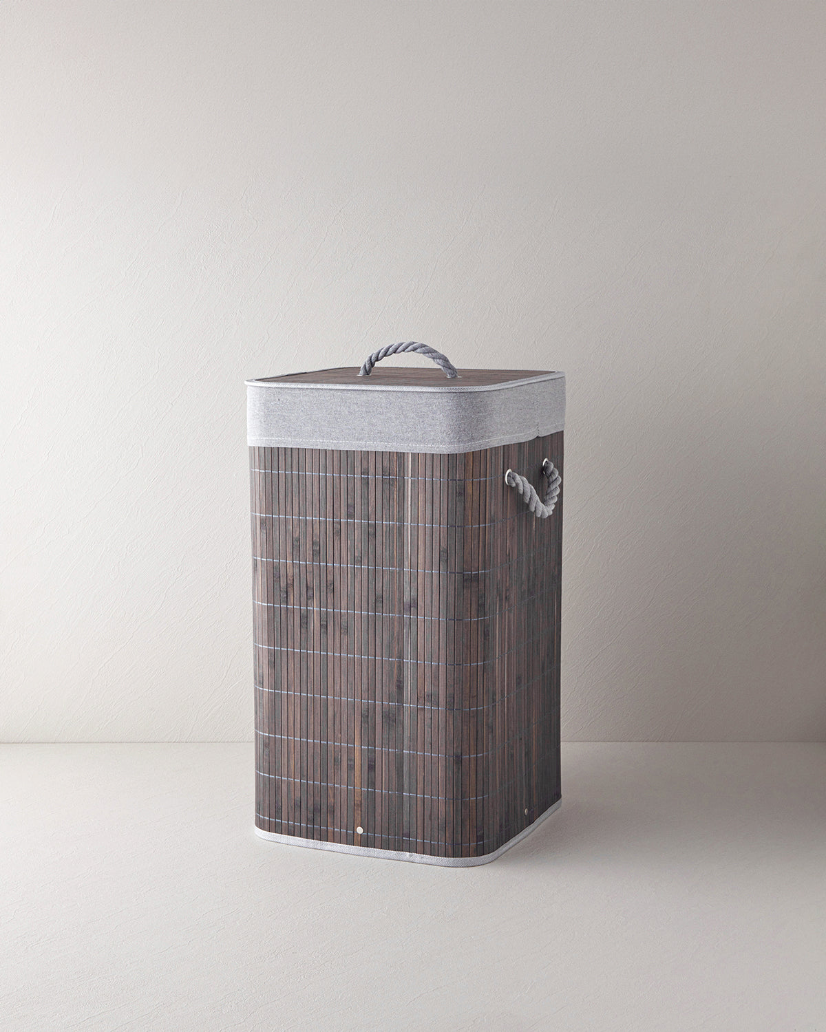 Selina Bamboo Laundry Basket 35x35x60 cm Anthracite (view 2)