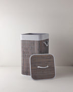 Selina Bamboo Laundry Basket 35x35x60 cm Anthracite (view 3)