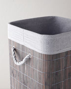 Selina Bamboo Laundry Basket 35x35x60 cm Anthracite (view 4)