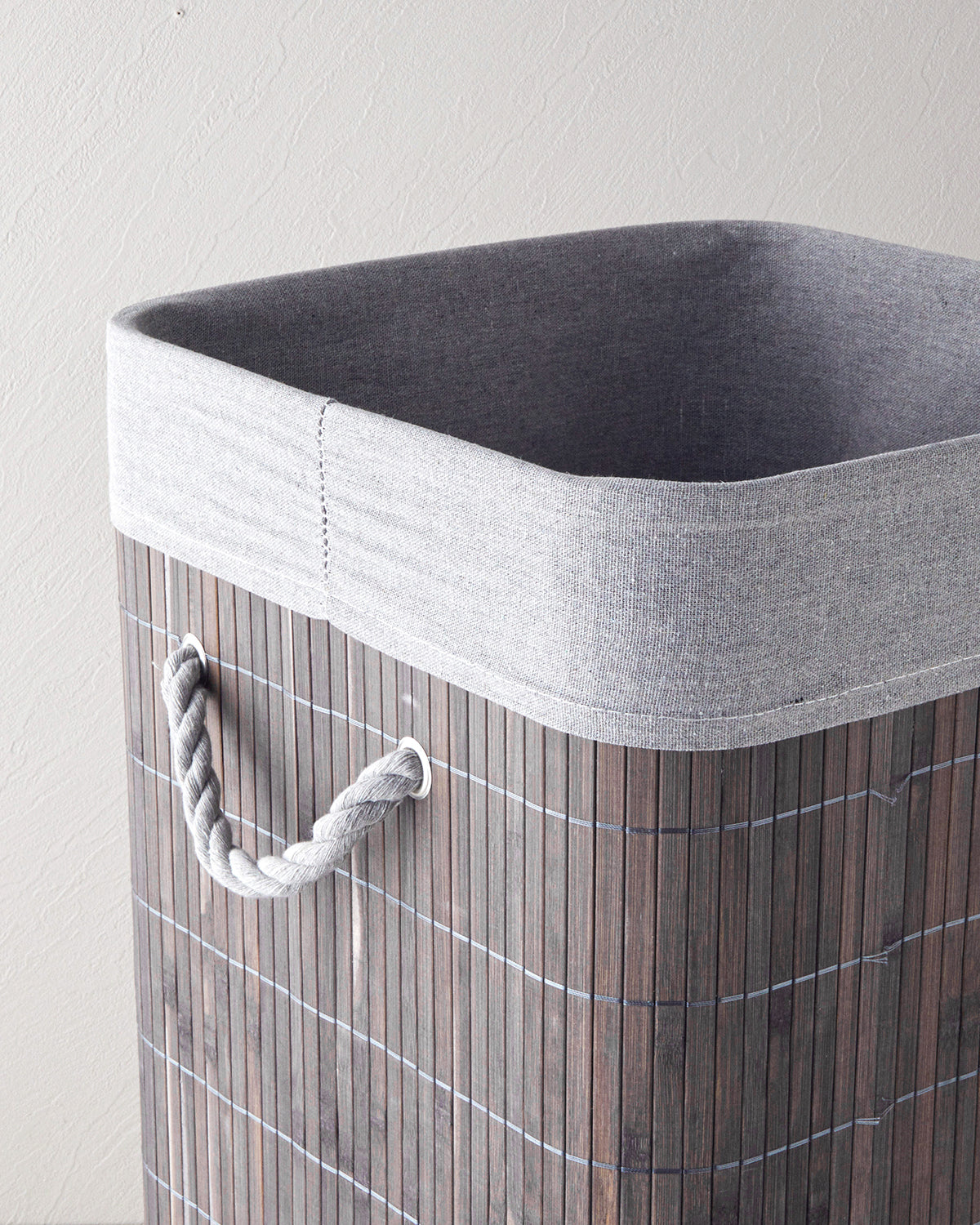 Selina Bamboo Laundry Basket 35x35x60 cm Anthracite (view 4)