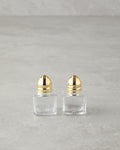 Glass 2 pcs Salt and Pepper Shaker 4x5 cm Gold