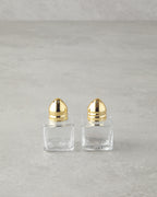 Glass 2 pcs Salt and Pepper Shaker 4x5 cm Gold