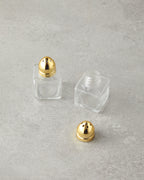 Glass 2 pcs Salt and Pepper Shaker 4x5 cm Gold (view 2)