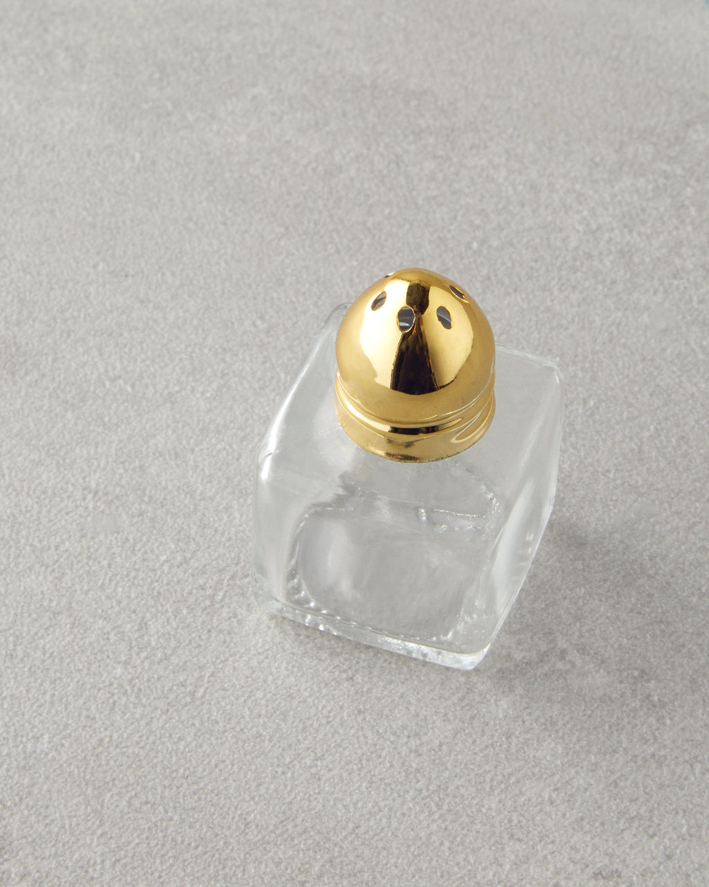 Glass 2 pcs Salt and Pepper Shaker 4x5 cm Gold (view 3)