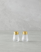 Glass 2 pcs Salt and Pepper Shaker 4x4 cm Gold