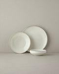Torino Porcelain with Deep Plate Table Set 18 Pieces, 6 Servings Silver