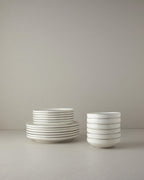 Torino Porcelain with Deep Plate Table Set 18 Pieces, 6 Servings Silver (view 3)