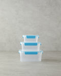 Poul Plastic 3 pcs Storage Container 15.5x21x9 cm Turquoise