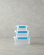 Poul Plastic 3 pcs Storage Container 15.5x21x9 cm Turquoise