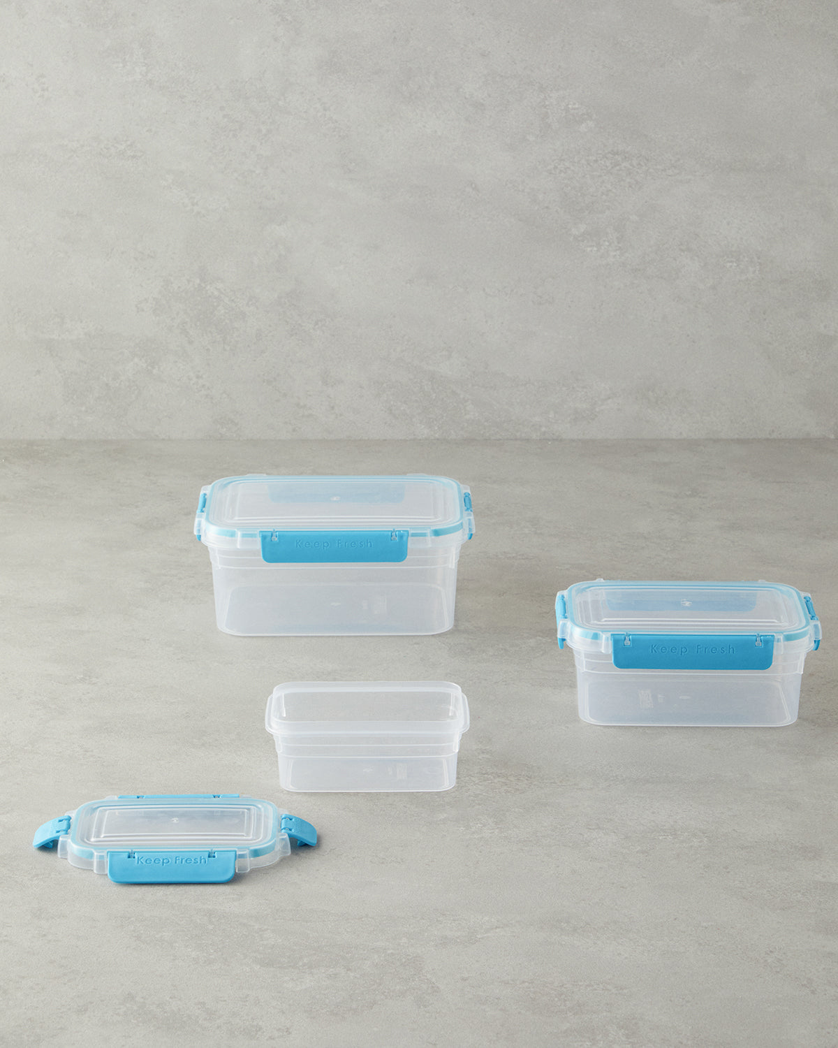 Poul Plastic 3 pcs Storage Container 15.5x21x9 cm Turquoise (view 2)