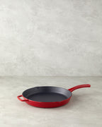Iron Casting Round Griddle 28 cm - Red