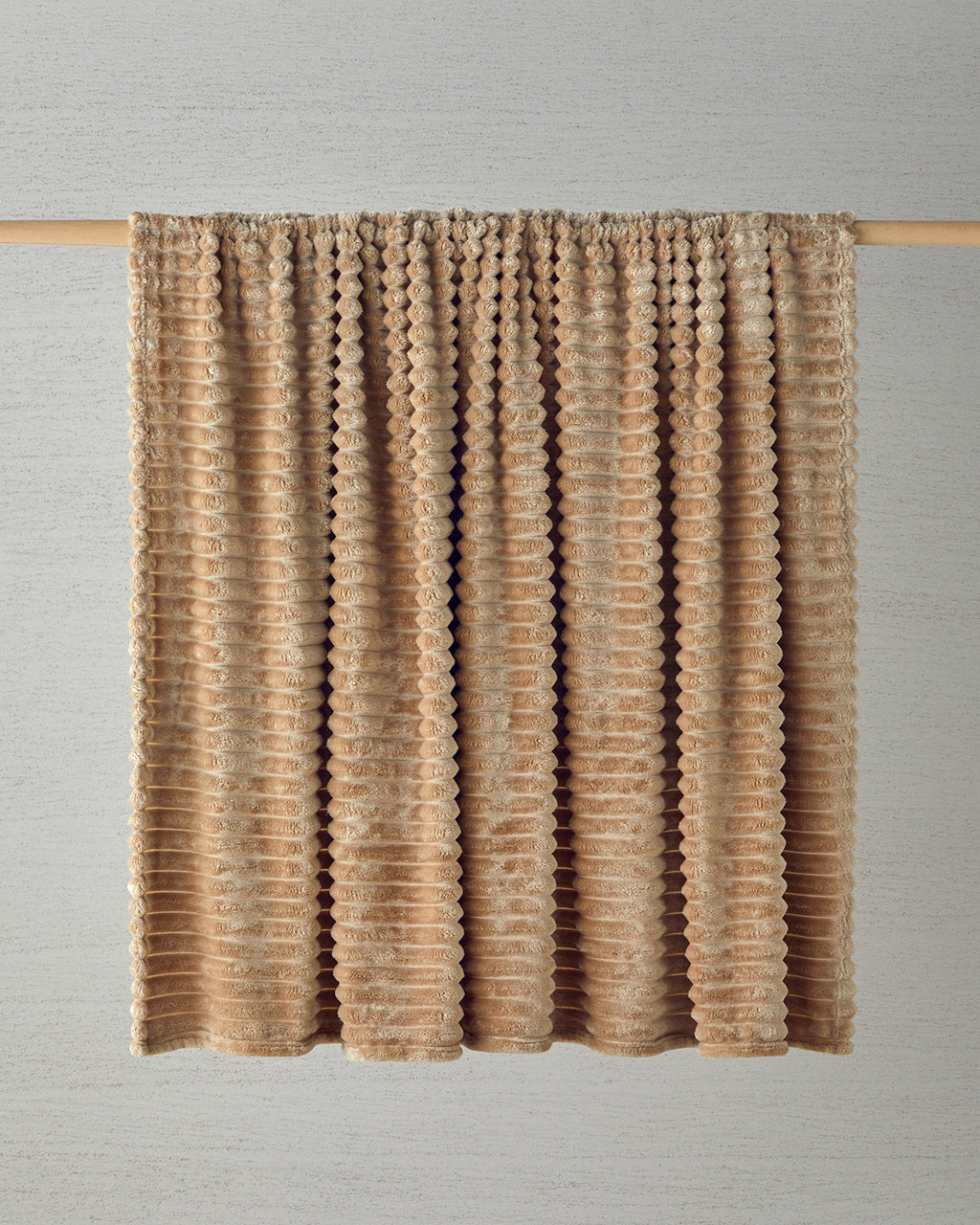 Modern Line Striped Super Soft Blanket - Beige - Double 200x220 cm
