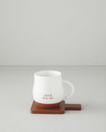 New Bone China with Coaster Mug 450 ml White