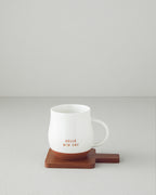 New Bone China with Coaster Mug 450 ml White