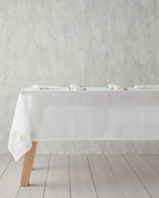 Gingko Polyester with 6 Napkins Table Cloth 150x200 cm Cream-Gold