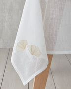 Gingko Polyester with 6 Napkins Table Cloth 150x200 cm Cream-Gold (view 3)